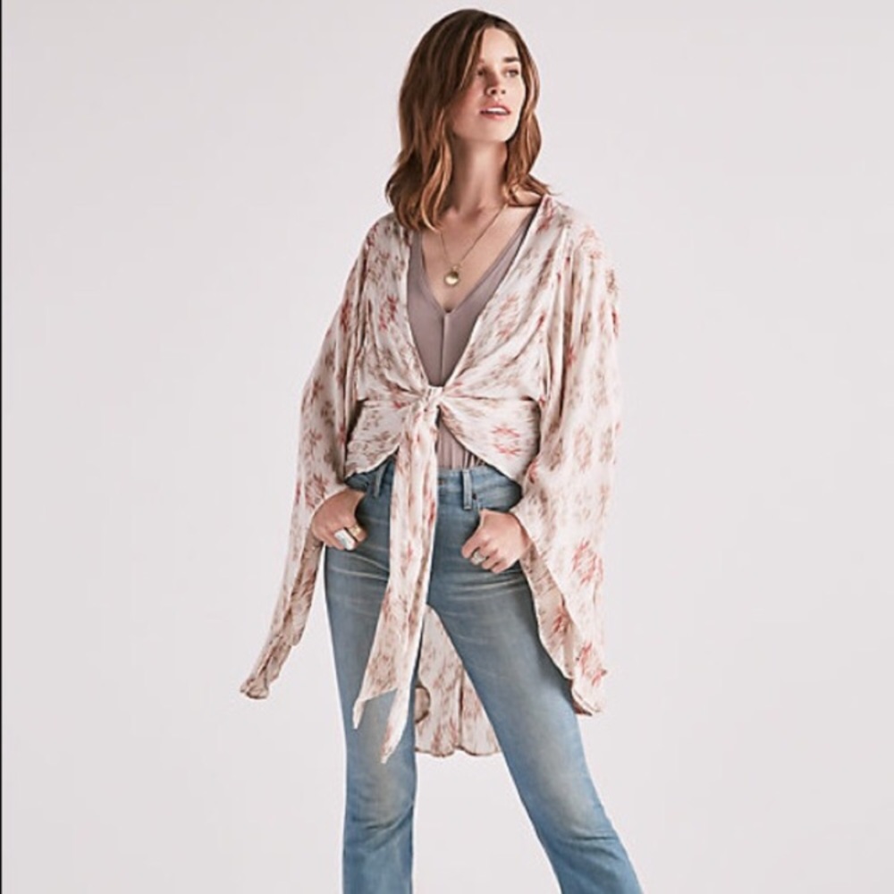Lucky Brand Women's Printed Tie Kimono One Size